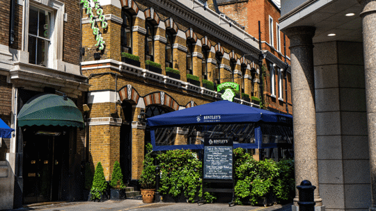 Exterior of Bentley's Oyster Bar & Grill in Mayfair, London