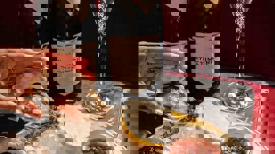 Oysters and champagne at Bentley's Oyster Bar & Grill seafood restaurant in Mayfair, London