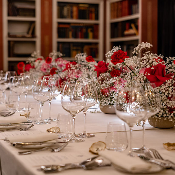 laid table at Bentley's Oyster Bar & Grill seafood restaurant in Mayfair, London