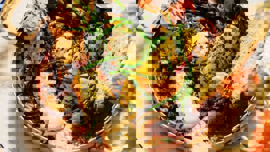 Hearty fish stew with crusty bread at Bentley’s Oyster Bar